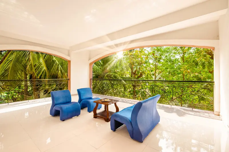 A balcony off one of the bedrooms