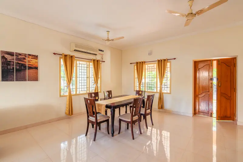 The hall, looking toward the dining table