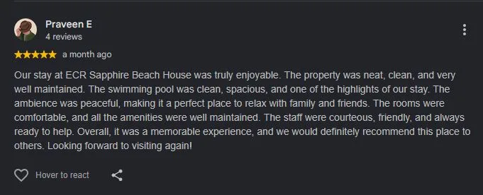 Google review screenshot for ECR Sapphire