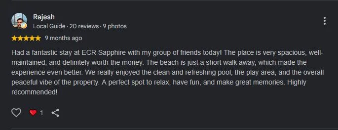 Google review screenshot for ECR Sapphire